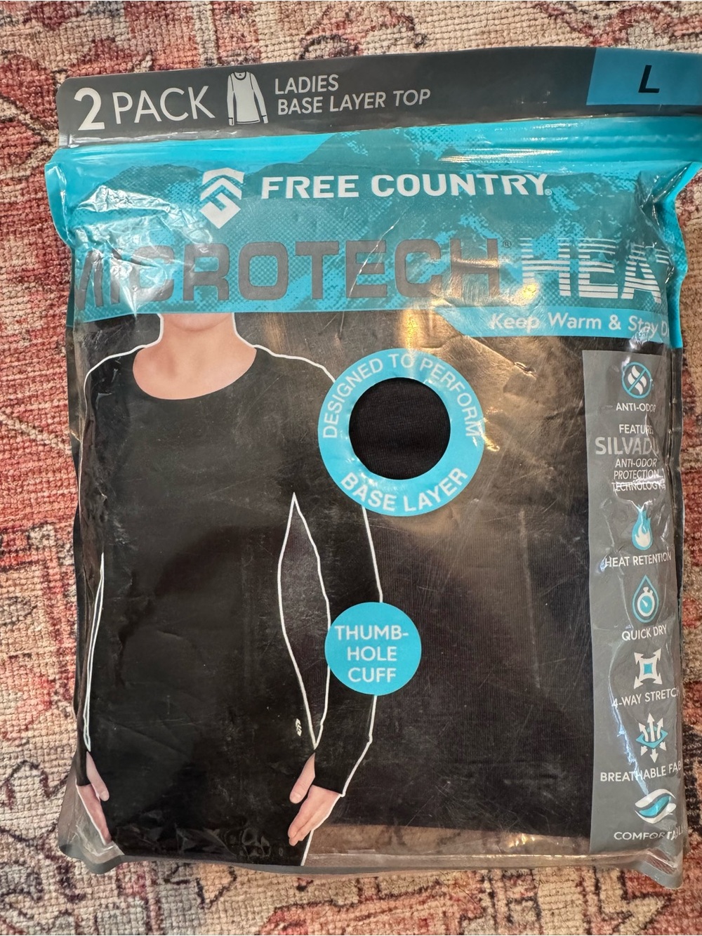Free Country Black Long Sleeve Base Layer Top - Ladies